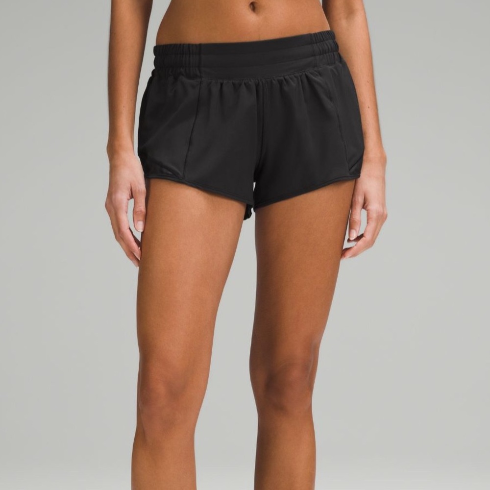 Lululemon Black Hotty Hot Low-Rise Lined Shorts 2.5”